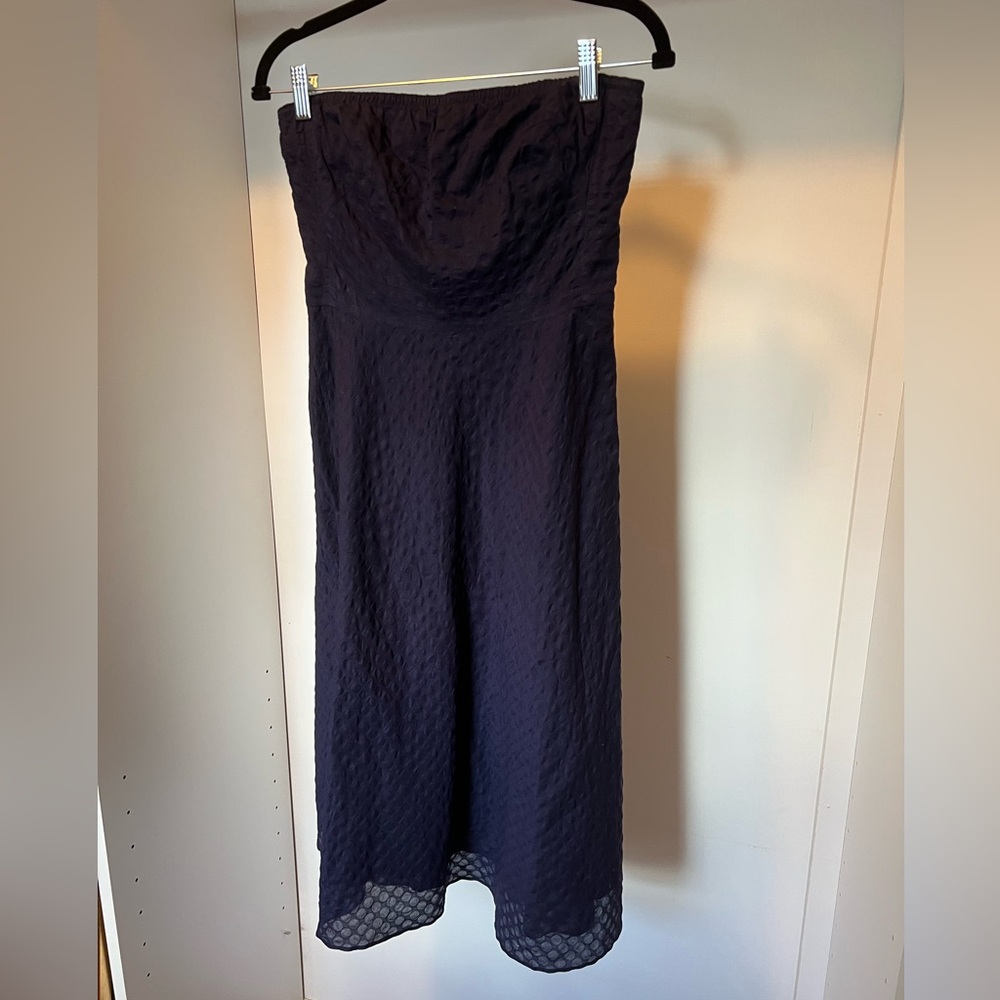 JCrew Navy A-Line Strapless Dress. Size 4
